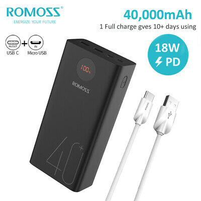 Romoss 40000mAh fast charge powerbank (ROMOSS 18W PD USB C Fast