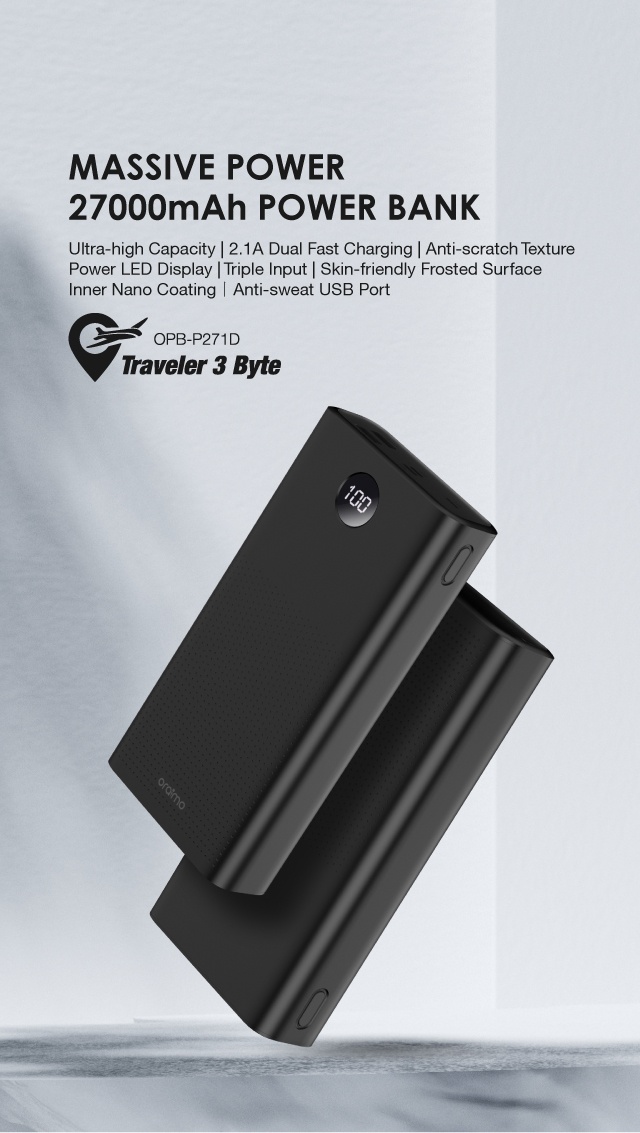 Oraimo Traveler 3 byte massive power 27000mAh power bank (OPB