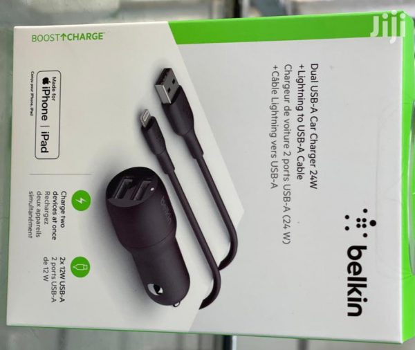 Belkin 24W Dual port USB-A car charger