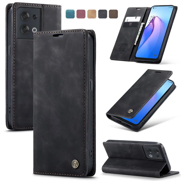 CaseMe OPPO Reno 8 5G Retro Flip Leather Wallet Case