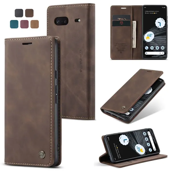 CaseMe Google Pixel 7 Retro Flip Leather Wallet Case
